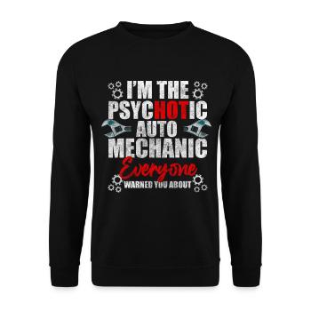 Car Craftsman Mechanic - Unisex Sweatshirt - black - Front - Alina (178cm) & Michal (187cm)