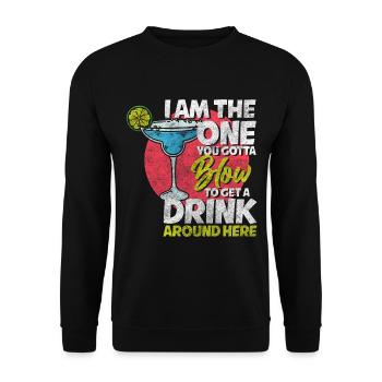 Bar Waiter Shaker Humor - Unisex Sweatshirt - black - Front - Alina (178cm) & Michal (187cm)