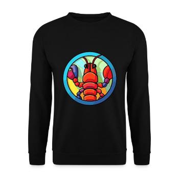 Craw Buntes Buntes Cartoon-Kawaii-Tier - Unisex Pullover - Schwarz - Vorne - Alina (178cm) & Michal (187cm)