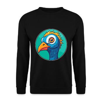 Paon vitrail coloré dessin animé Kawaii Anim - Sweat-shirt Unisexe - noir - Devant - Alina (178cm) & Michal (187cm)