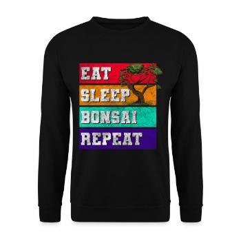 Japan Yoga Baum Garten - Unisex Pullover - Schwarz - Vorne - Alina (178cm) & Michal (187cm)