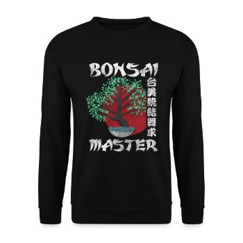 Bonsai Tree Art Meditation Buddhism - Unisex Sweatshirt - black - Front - Alina (178cm) & Michal (187cm)