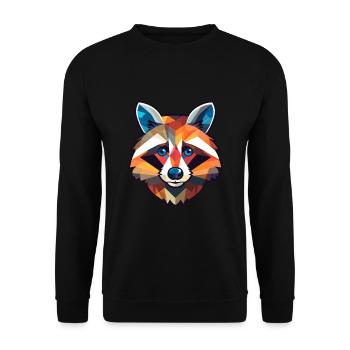 Raton laveur vitrail coloré dessin animé Kawaii Anim - Sweat-shirt Unisexe - noir - Devant - Alina (178cm) & Michal (187cm)