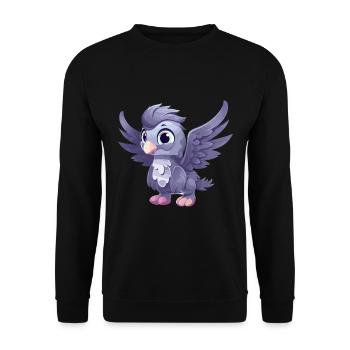 Hippogreif Niedlich Glücklich Kawaii Cartoon Clipart Anima - Unisex Pullover - Schwarz - Vorne - Alina (178cm) & Michal (187cm)