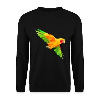Papagei Niedlich Glücklich Kawaii Cartoon Clipart Tier - Unisex Pullover - Schwarz - Vorne - Alina (178cm) & Michal (187cm)
