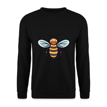 Abeille mignon heureux kawaii dessin animé Clipart Animal - Sweat-shirt Unisexe - noir - Devant - Alina (178cm) & Michal (187cm)