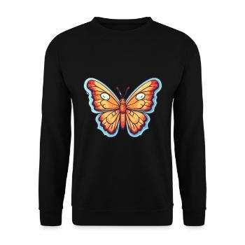 papillon mignon heureux kawaii dessin animé clipart animal - Sweat-shirt Unisexe - noir - Devant - Alina (178cm) & Michal (187cm)