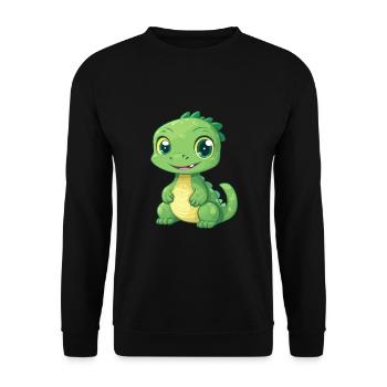 Basilisk Cute Happy Kawaii Cartoon Clipart Animal - Unisex Sweatshirt - black - Front - Alina (178cm) & Michal (187cm)