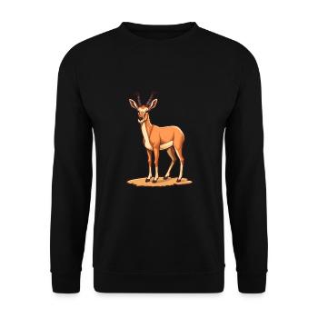 Antilope mignon heureux kawaii dessin animé Clipart Animal - Sweat-shirt Unisexe - noir - Devant - Alina (178cm) & Michal (187cm)