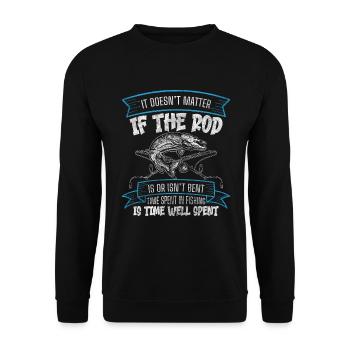 Fishing Fishing Hobby Sport Fishing - Unisex Sweatshirt - black - Front - Alina (178cm) & Michal (187cm)