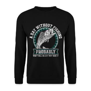 Angler Fishing Bait - Unisex Sweatshirt - black - Front - Alina (178cm) & Michal (187cm)