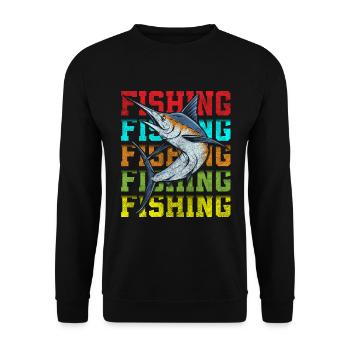fishing, perch, bait, pike - Unisex Sweatshirt - black - Front - Alina (178cm) & Michal (187cm)
