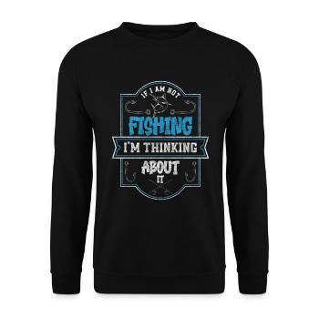 Pêcheur, Pêcheur, Canne à pêche, Carpe - Sweat-shirt Unisexe - noir - Devant - Alina (178cm) & Michal (187cm)