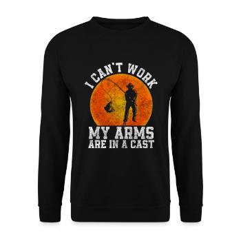 Fishing, Perch, Sport Fishing - Unisex Sweatshirt - black - Front - Alina (178cm) & Michal (187cm)