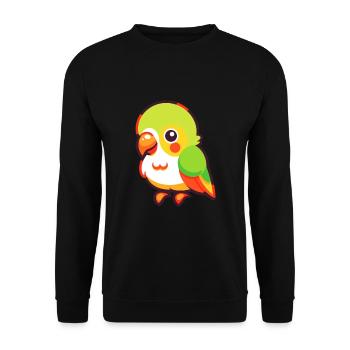 Papagei süßes glückliches Kawaii Cartoon Clipart Tier - Unisex Pullover - Schwarz - Vorne - Alina (178cm) & Michal (187cm)