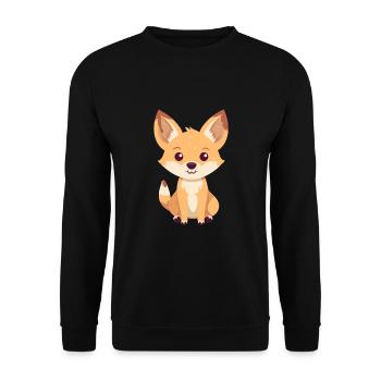 Coyote Cute Happy Kawaii Cartoon Clipart Animal - Unisex Sweatshirt - black - Front - Alina (178cm) & Michal (187cm)