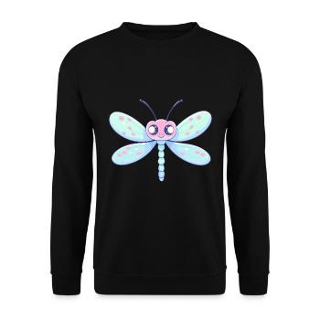 Dragonfly Cute Happy Kawaii Cartoon Clipart Animal - Unisex Sweatshirt - black - Front - Alina (178cm) & Michal (187cm)