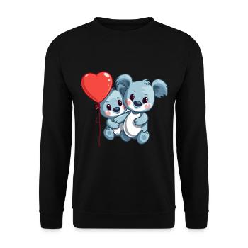 Koala Kawaii Cartoon Pet Jouant Avec Des Ballons - Sweat-shirt Unisexe - noir - Devant - Alina (178cm) & Michal (187cm)