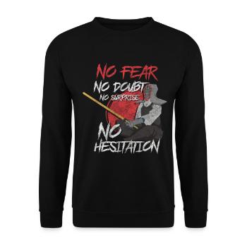Combattant Aikido Guerrier Katana - Sweat-shirt Unisexe - noir - Devant - Alina (178cm) & Michal (187cm)