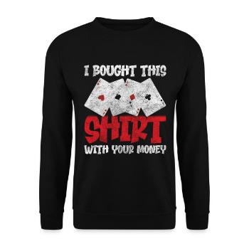 Player Casino Poker Skat - Unisex Sweatshirt - black - Front - Alina (178cm) & Michal (187cm)