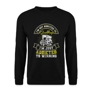 Spieler Karten Pokerface - Unisex Pullover - Schwarz - Vorne - Alina (178cm) & Michal (187cm)