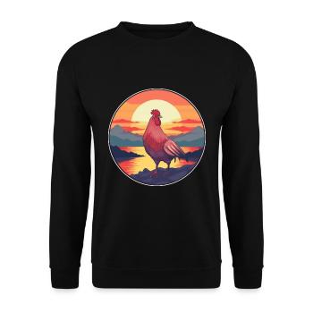 Poulet Aquarelle Colorée Dessin Animé Kawaii Animal - Sweat-shirt Unisexe - noir - Devant - Alina (178cm) & Michal (187cm)