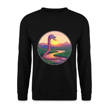 Ver de terre coloré aquarelle dessin animé kawaii animal de compagnie - Sweat-shirt Unisexe - noir - Devant - Alina (178cm) & Michal (187cm)
