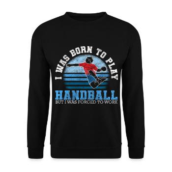 Handball Handballspieler Turnier Sprungwurf - Unisex Pullover - Schwarz - Vorne - Alina (178cm) & Michal (187cm)