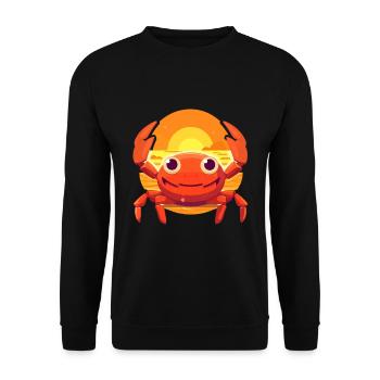 Crab Funny Cartoon Kawaii Beach Illustration - Unisex Sweatshirt - black - Front - Alina (178cm) & Michal (187cm)