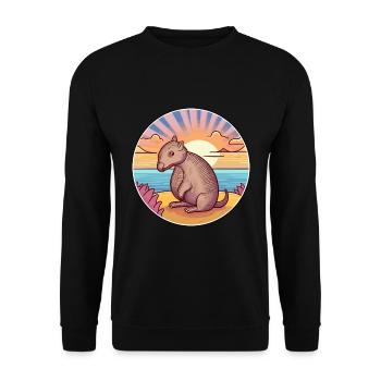 Armadillo Watercolor Cartoon Kawaii Clipart Animal - Unisex Sweatshirt - black - Front - Alina (178cm) & Michal (187cm)