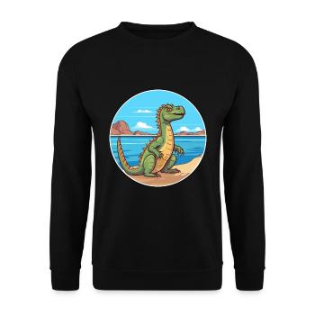 Basilisk Watercolor Cartoon Kawaii Clipart Animal - Unisex Sweatshirt - black - Front - Alina (178cm) & Michal (187cm)
