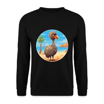 Emu Watercolor Cartoon Kawaii Clipart Animal - Unisex Sweatshirt - black - Front - Alina (178cm) & Michal (187cm)