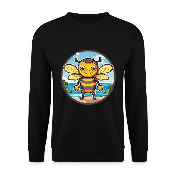 Abeille aquarelle dessin animé Kawaii Clipart Animal - Sweat-shirt Unisexe - noir - Devant - Alina (178cm) & Michal (187cm)