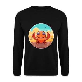 Craw aquarelle dessin animé Kawaii Clipart Animal - Sweat-shirt Unisexe - noir - Devant - Alina (178cm) & Michal (187cm)