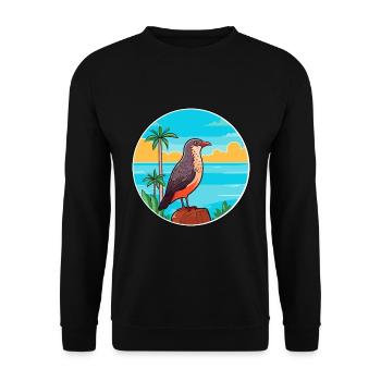 Kuckuck Aquarell Cartoon Kawaii Clipart Tier - Unisex Pullover - Schwarz - Vorne - Alina (178cm) & Michal (187cm)