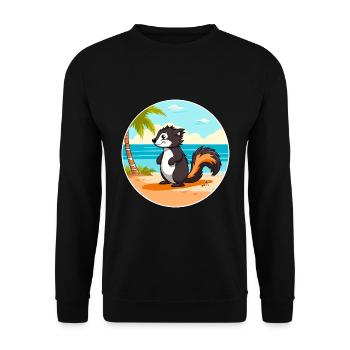 Skunk aquarelle dessin animé Kawaii Clipart Animal - Sweat-shirt Unisexe - noir - Devant - Alina (178cm) & Michal (187cm)
