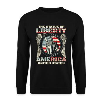 USA Patriot Militär Nation - Unisex Pullover - Schwarz - Vorne - Alina (178cm) & Michal (187cm)