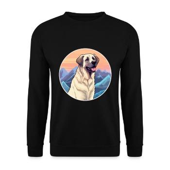 Berger anatolien chien race dessin animé kawaii waterc - Sweat-shirt Unisexe - noir - Devant - Alina (178cm) & Michal (187cm)