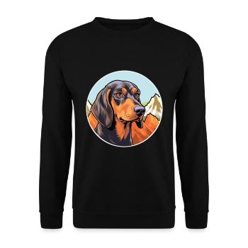 Andalusian Hound Dog Breed Cartoon Kawaii Watercol - Unisex Sweatshirt - black - Front - Alina (178cm) & Michal (187cm)
