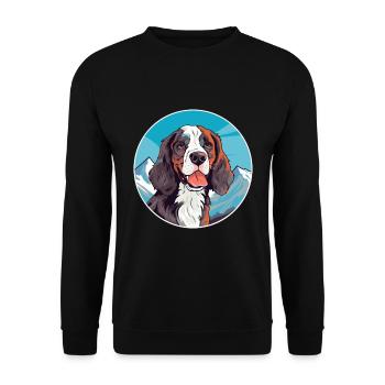 Österreichischer Brandlbracke Hunderasse Cartoon Kawaii Wat - Unisex Pullover - Schwarz - Vorne - Alina (178cm) & Michal (187cm)