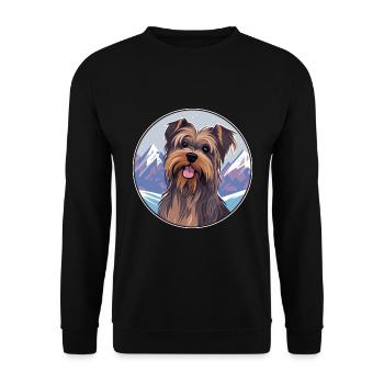 Belgische Gänse-Hunderasse Karikatur Kawaii Watercolo - Unisex Pullover - Schwarz - Vorne - Alina (178cm) & Michal (187cm)