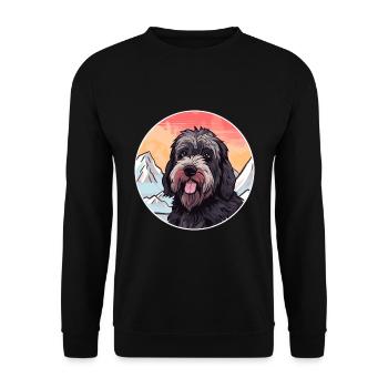 Terrier Russe Noir Race De Chien Cartoon Kawaii Wat - Sweat-shirt Unisexe - noir - Devant - Alina (178cm) & Michal (187cm)