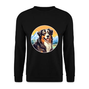 Bohemian Shepherd Dog Breed Cartoon Kawaii Waterco - Unisex Sweatshirt - black - Front - Alina (178cm) & Michal (187cm)