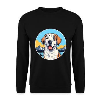 Broholmer Hunderasse Karikatur Kawaii Aquarell - Unisex Pullover - Schwarz - Vorne - Alina (178cm) & Michal (187cm)