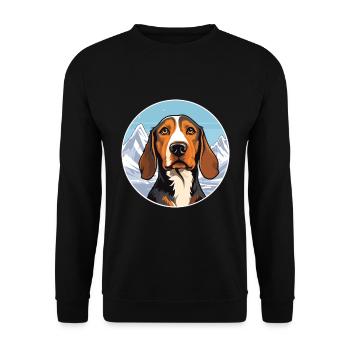 Canarian Warren Hound chien race dessin animé Kawaii Wat - Sweat-shirt Unisexe - noir - Devant - Alina (178cm) & Michal (187cm)