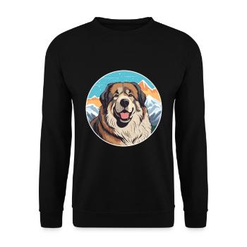 Caucasian Shepherd Dog Breed Cartoon Kawaii Waterc - Unisex Sweatshirt - black - Front - Alina (178cm) & Michal (187cm)