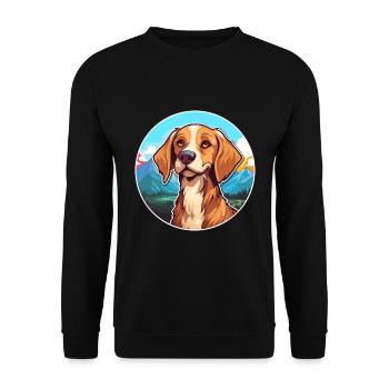 Cesky Fousek chien race dessin animé Kawaii aquarelle - Sweat-shirt Unisexe - noir - Devant - Alina (178cm) & Michal (187cm)