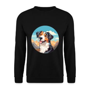 Cimarron Uruguayo Dog Breed Cartoon Kawaii Waterco - Unisex Sweatshirt - black - Front - Alina (178cm) & Michal (187cm)