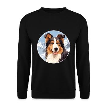 Collie Dog Breed Cartoon Kawaii Watercolor - Unisex Sweatshirt - black - Front - Alina (178cm) & Michal (187cm)