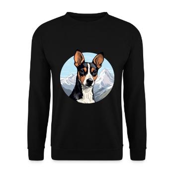 Decker Rat Terrier Dog Breed Cartoon Kawaii Waterc - Unisex Sweatshirt - black - Front - Alina (178cm) & Michal (187cm)